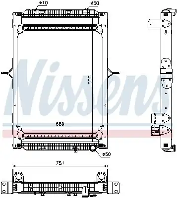 NISSENS 63785 | Motor Su Radyatörü Renault Premıum Dxi 430 450 460 Lander 430 460 Çerçeveli 2006