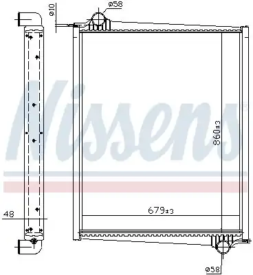 NISSENS 64068A | Su Radyatörü Scania 4 Serisi 94 114 124 144 1995 Ve Sonrası Çerçeveli M-T