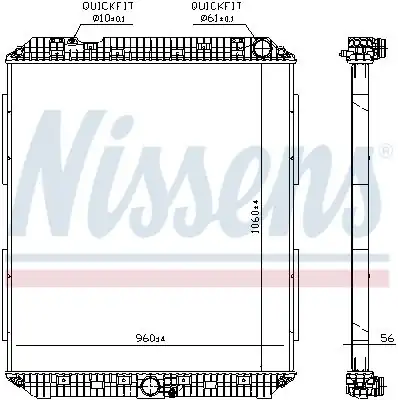 NISSENS 671760 | Motor Su Radyatörü Cercevesiz Mercedes Actros Mp4 Mp5 1824 4163 13 Antos 1824 3363 12 Arocs