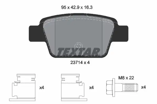 TEXTAR 2371401 | Fren Balatası Fiat Linea Stilo 07 14 Arka
