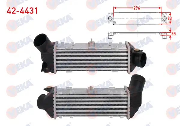 VEKA 42-4431 | Turbo Radyatörü İntercooler Volkswagen Polo III Caddy 1 9 TDI 1996 2004 Seat Cordoba Ibiza II 1 9 TDI 1 8 T 1996 2002