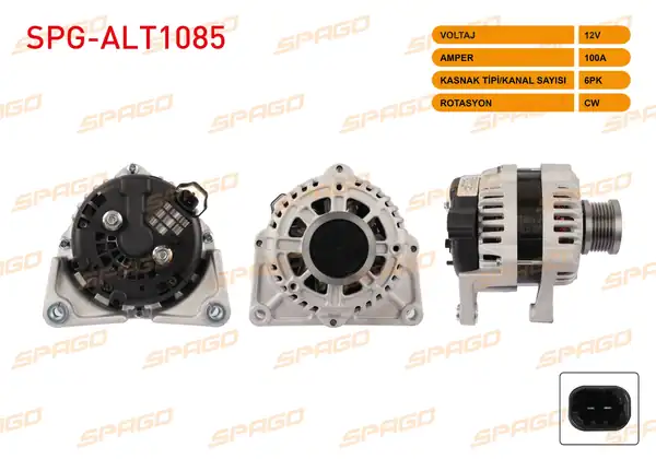 SPAGO Spg Alt1085 Alternatör 12v 100a 6pk Alt123 Astra J 09 15 Insignia 08 17 Cruze 09 13 1 6 Benzinli Araclar İçin