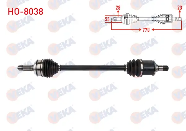 Veka Ho 8038 Komple Aks Sol Arka Uzunluk 770mm Honda Cr V III 2 0 İ Vtec 2006 2012 2 2 İ Ctdı İ Dtec 2007