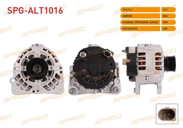 SPAGO Spg Alt1016 Alternatör 12v 90a 6pk Alt275 Golf IV 97 05 Polo 95 09 Audi A3 96 03 Benzinli Ve 1 9 TDI Araclar İçin