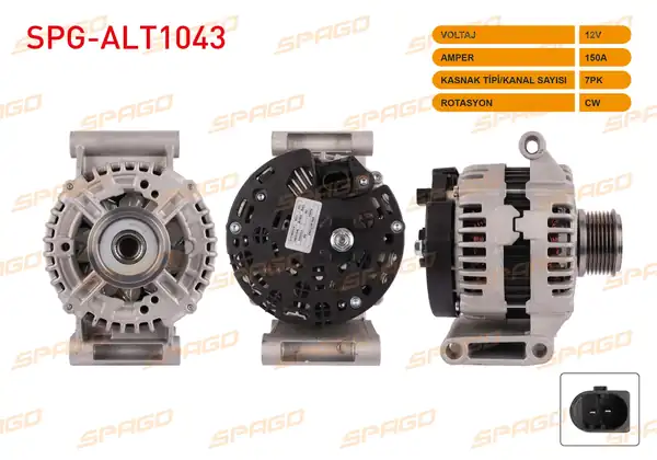 SPAGO Spg Alt1043 Alternatör 12v 150a 7pk Ford Transit V347 2 4 TDCI 06 14