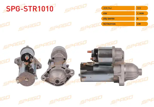 SPAGO Spg Str1010 Marş Motoru 12v 1 1kw 9 Dış Cw Opel Astra H J Corsa D E Meriva Combo 1 3 CDTI