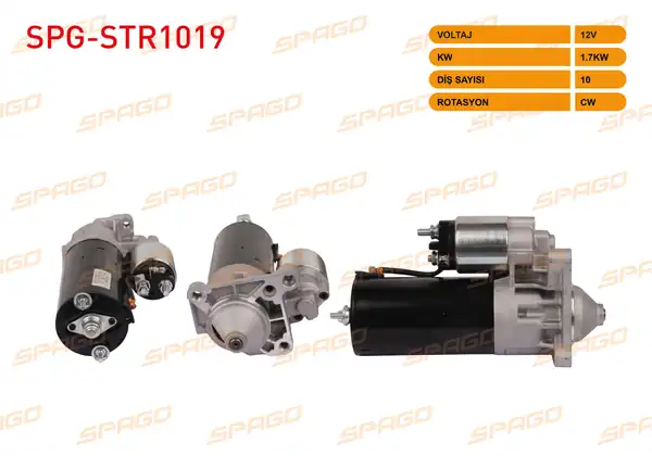 SPAGO Spg Str1019 Marş Motoru 12v 1 7kw 10 Dış Cw Str5200 R19 Kangoo Megane İ Laguna İ 1 9 Dizel Araclar İçin