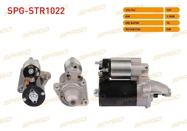 SPAGO SPG-STR1022 | Marş Motoru 12V 1.1Kw 10 Dıs Cw (Str6815) Focus I II III-Fiesta IV V VI-Mondeo IV (1.4 1.6 Benzinli Araclar İçin)