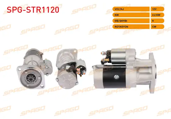 SPAGO Spg Str1120 Marş Motoru 12v 2 2kw 9 Dış Cw Str6102 Isuzu D Max 3 0 TDI 2 5 TD 02