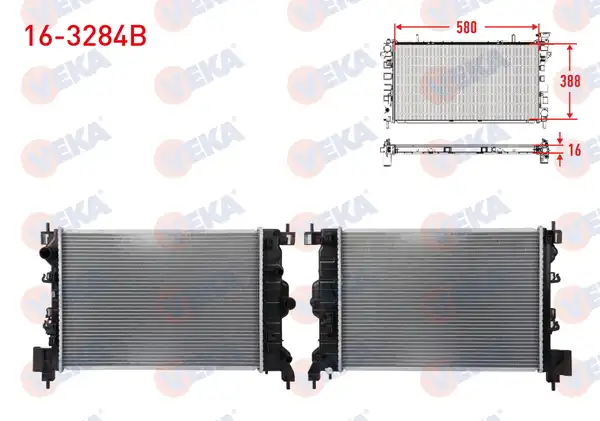 VEKA 16-3284B | Su Radyatörü Brazing Opel Mokka 1 6 1 8 2012 Chevrolet Aveo 1 6 1 8 2011