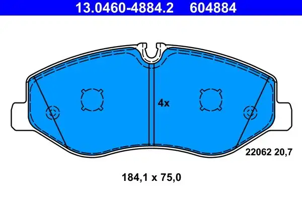ATE 13.0460-4884.2 | Fren Balatası Ön Vito W447 14 >