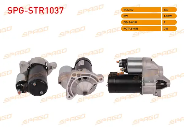 SPAGO Spg Str1037 Marş Motoru 12v 1 1kw 9 Dış Cw Str3020 106 206 207 301 306 307 C2 C3 C4 Saxo Xsara Benzinli Araclar İçin