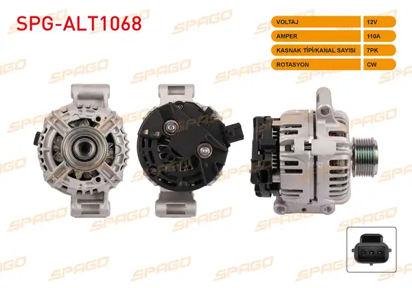 SPAGO Spg Alt1068 Alternatör 12v 110a 7pk Alt232 Ford Transit 2 4 2000 2006