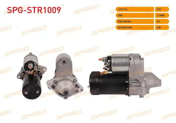 SPAGO Spg Str1009 Marş Motoru 12v 1 1kw 10 Dış Cw Str3010 Astra F G H 91 10 Vectra 88 08 Corsa 82 03 1 2 1 4 1 6 Benzinli Araclar İçin