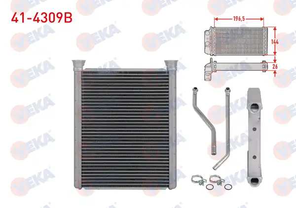 VEKA 41-4309B | Kalorifer Radyatörü Brazing 4mm Fin Toyota Yaris P9 1 3 Vvt İ 1 33 Vvt İ 1 4 D 4d 2006 2010