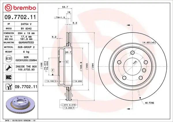 BREMBO 09770211-2 | Fren Diski Arka Havalı Bmw E46 98 05 2 Adet