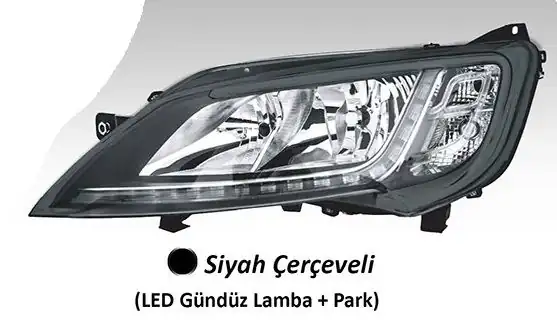 AYFAR 505217 | Far Sol Motorlu Fiat Ducato Maxi Citroen Jumper Peugeot Boxer 14 Siyah Çerçeveli