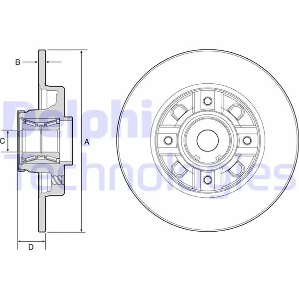 DELPHI BG9116RS | Arka Fren Aynası Peugeot P308 07 14 Citroen C4 09 16 Ds4 16 18 249x9x4dl Poryalı