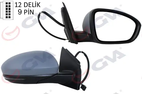 GVA 1011430 | Dış Dikiz Aynası Sağ Megane 15 Elektrikli Isıtmalı Sinyalli Sensörlü Astarlı Konveks Vm 6142ehpsr