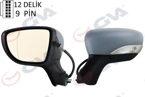 GVA 1014343 | Dış Dikiz Aynası Sol Clio 17 Elektrikli Katlanır Isıtmalı Sinyalli Astarlı Asferık Vm 6126ebpal