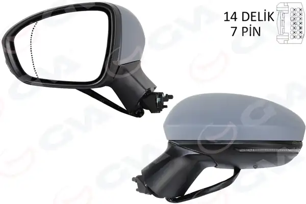 GVA 1014345 | Dış Dikiz Aynası Sol Elektrikli Isıtmalı Sinyalli Astarlı Asferık Clio V 19 12h7p