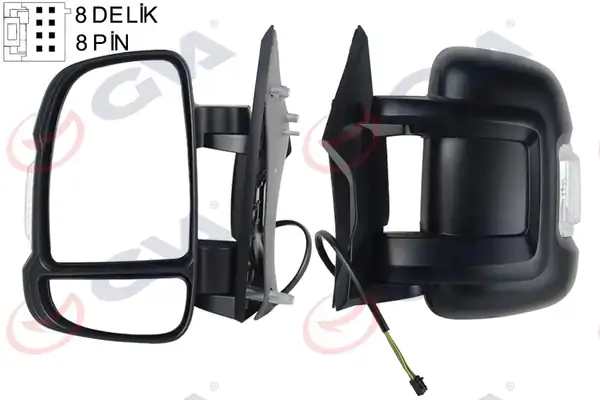 GVA 1027151 | Dış Dikiz Aynası Sol Ducato Boxer Jumper 06 Elektrikli Isıtmalı Sinyalli Kısa Kol Konveks 8 Fiş Vm 6201ehl