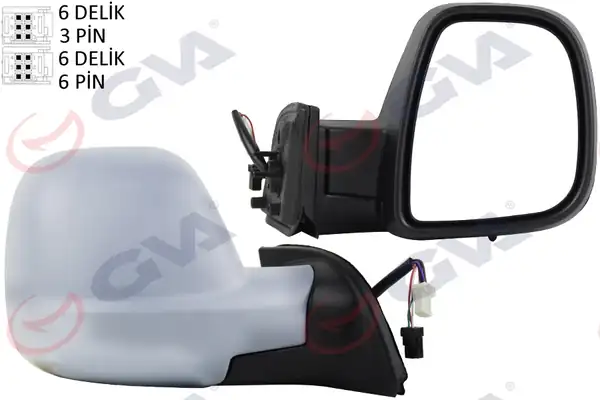GVA 1045114 | Dış Dikiz Aynası Elektrikli Katlanır Sağ Partner Berlingo 13 Astarlı Konveks Cam Sensörlü Vm 8118ebpsr
