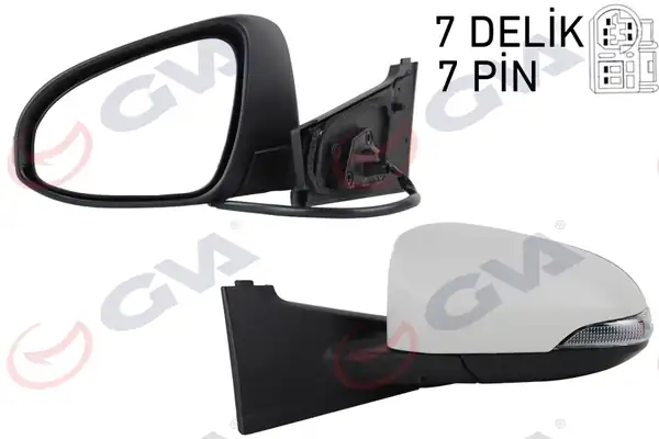 GVA 1071222 | Dış Dikiz Aynası Sol Elektrikli Isıtmalı Sinyalli Astarlı Dış Bukey Toyota Yaris 1 33l 1nr Fe Nsp130 12 17 1 4l 1nd Tv Nlp130 12 18