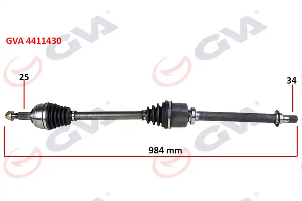 GVA 4411430 | Komple Aks Sağ Renault Fluence 09 Megane IV 1 5 dCi 6 Vites Auto 984mm