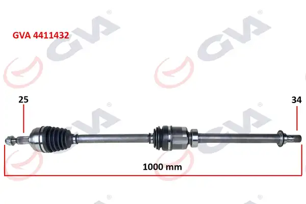 GVA 4411432 | Komple Aks Sağ Megane IV 1 5 dCi 16 Euro6 A T 1000mm