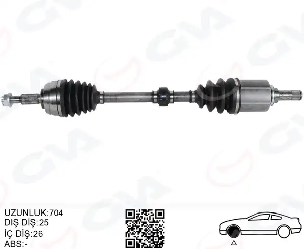 GVA 4419007 | Komple Aks Sol Duster 10 1 5 dCi 1 6 16v 704mm