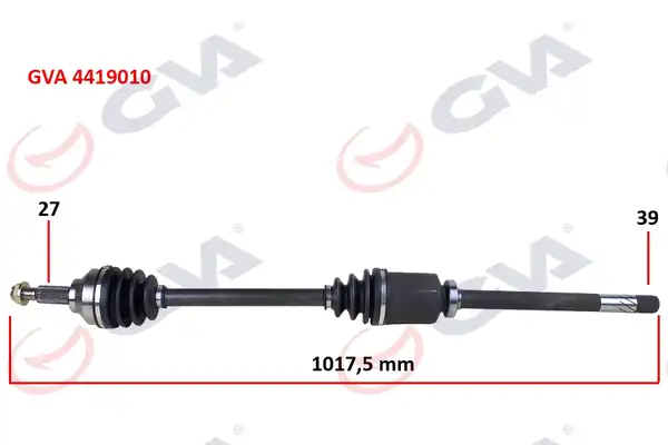 GVA 4419010 | Komple Aks Sağ Traffic II Opel Vivaro 1 9 dCi 01 1017mm