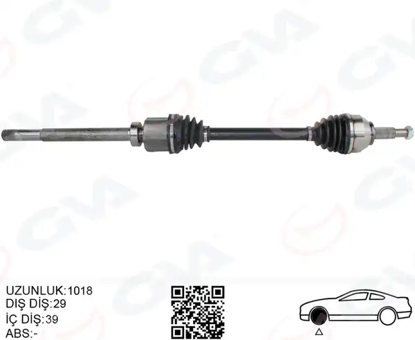 GVA 4419015 | Komple Aks Sağ Renault Trafic III 1 6 dCi 14 1018mm