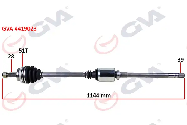 GVA 4419023 | Komple Aks Sağ Master 2 2 5 dCi 98 10 ABS li 51dis 1144mm