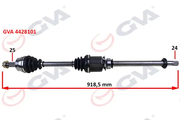 GVA 4428101 | Komple Aks Sağ Milli Aks Lale li Grande Punto 1 3 Mtj 05 75hp 918mm