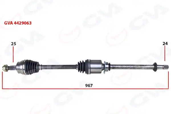 GVA 4429063 | Komple Aks Sağ Milli Doblo 1 3 Multijet 10 967mm