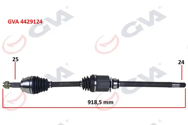 GVA 4429124 | Aks Komple Sağ Bipper Nemo 1 3 Hdi 10 Fiorino 1 3 Mjtd Euro5 Mot 13 İç Aks Kafali