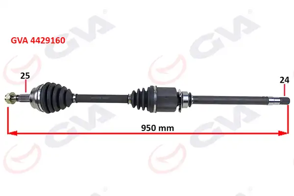 GVA 4429160 | Komple Aks Sağ Linea 1 3 Mtj 07 90hp Milli 950mm