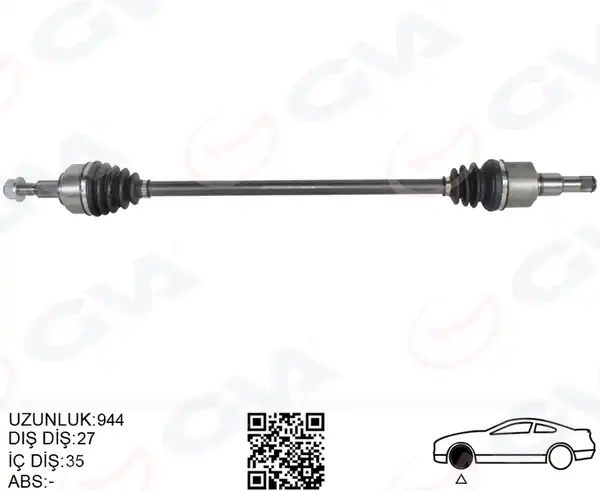 GVA 4435012 | Ön Aks Komple Sağ Ford Yeni Focus IV 17 Şanz. Otomatiği 8 Vites 1 5l Duratorq TDCI