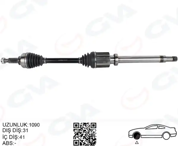 GVA 4435032 | Aks Komple Sağ Ön Ford Custom 12 2 2 TDCI Kısa Şase