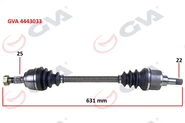 GVA 4443033 | Komple Aks Sol Peugeot P307 00 07 Citroen C4 04 11 1 4 1 6 Manuel Şanzıman 00 07 631x25x22