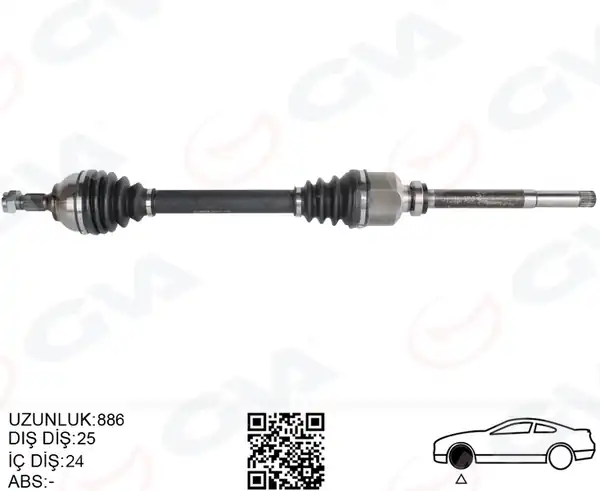 GVA 4443314 | Komple Aks Ön Sağ Psa 301 1 6 Hdi 100 PS Euro 6 18