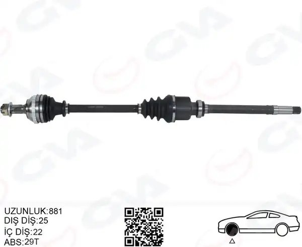 GVA 4443324 | Komple Aks Sağ Ön Peugeot 306 7b N3 N5 1 6i M T ABS li 29 Dış 93 02