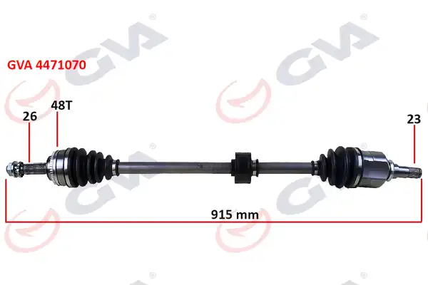 GVA 4471070 | Komple Aks Sağ Toyota Corolla 1 4l 1 6l 4zz Fe 3zz Fe Zze120 Zze121 Vvt-I 02 06 ABS li 26x23 ABS 48 Dış Komple Boy 915mm