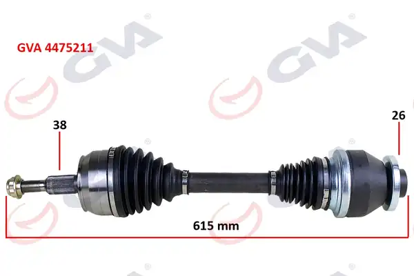 GVA 4475211 | Komple Aks Sol Transporter T5 2 5 TDI 03 11 6 Vites 615mm