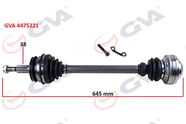GVA 4475221 | Komple Aks Sol Transporter T5 1 9 TDI 03 11 645mm AXB Axc
