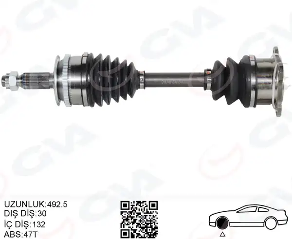 GVA 4481000 | Komple Aks Sağ Mitsubishi L200 2 5l 4d56 Dı D TDI Euro4 Cr 4x4 Kb4t 07 10 30 X 592 5 X 28