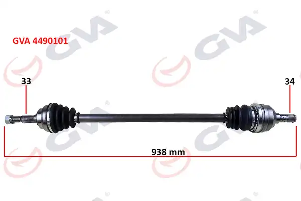 GVA 4490101 | Komple Aks Sağ Vectra A 88 95 Astra F 92 98 Calıbra A 89 97 1 8 2 0 ABS siz 33x34x938mm