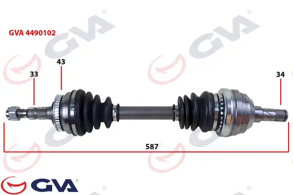 GVA 4490102 | Komple Aks Sol Vectra A 1 8 2 0 88 95 Astra F 92 98 Calıbra A 89 97 ABS li 43dis 587mm