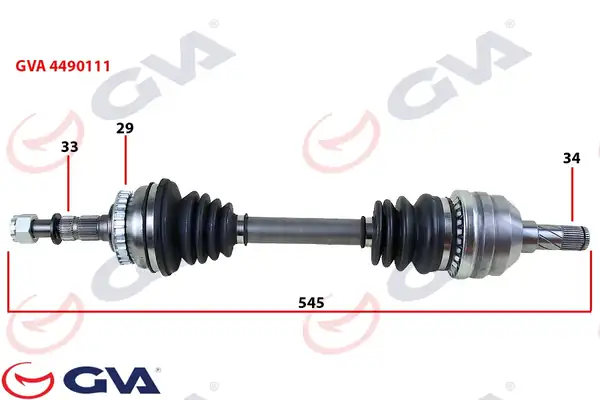 GVA 4490111 | Komple Aks Sol Vectra B 1 6i 1 8i 2 0i 95 03 ABS li 29 Dış 595mm